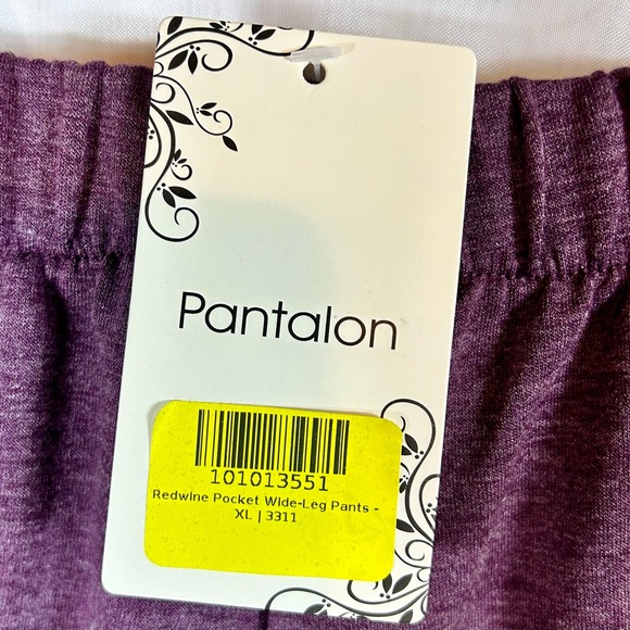 NWT Pantalon Women’s Purple Wide Leg Stretch Pants /  size XL - Picture 6 of 9